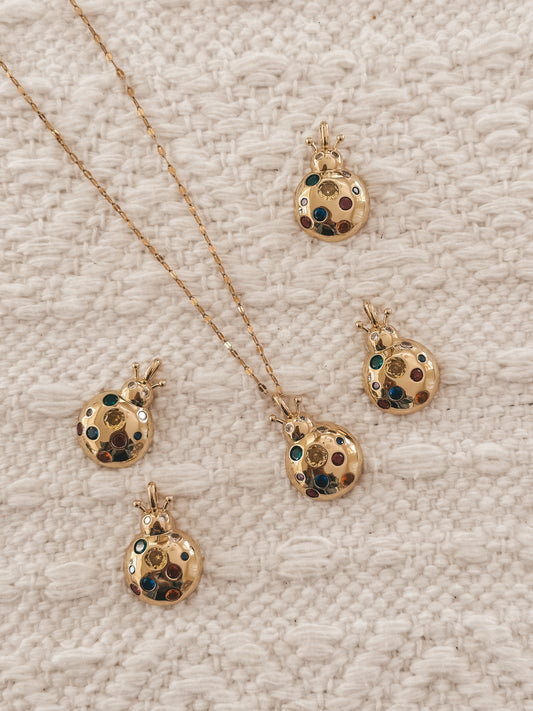 Happy Lady Bug Necklace - pre order