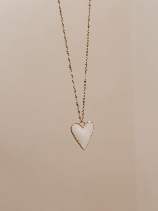 White Heart Necklace