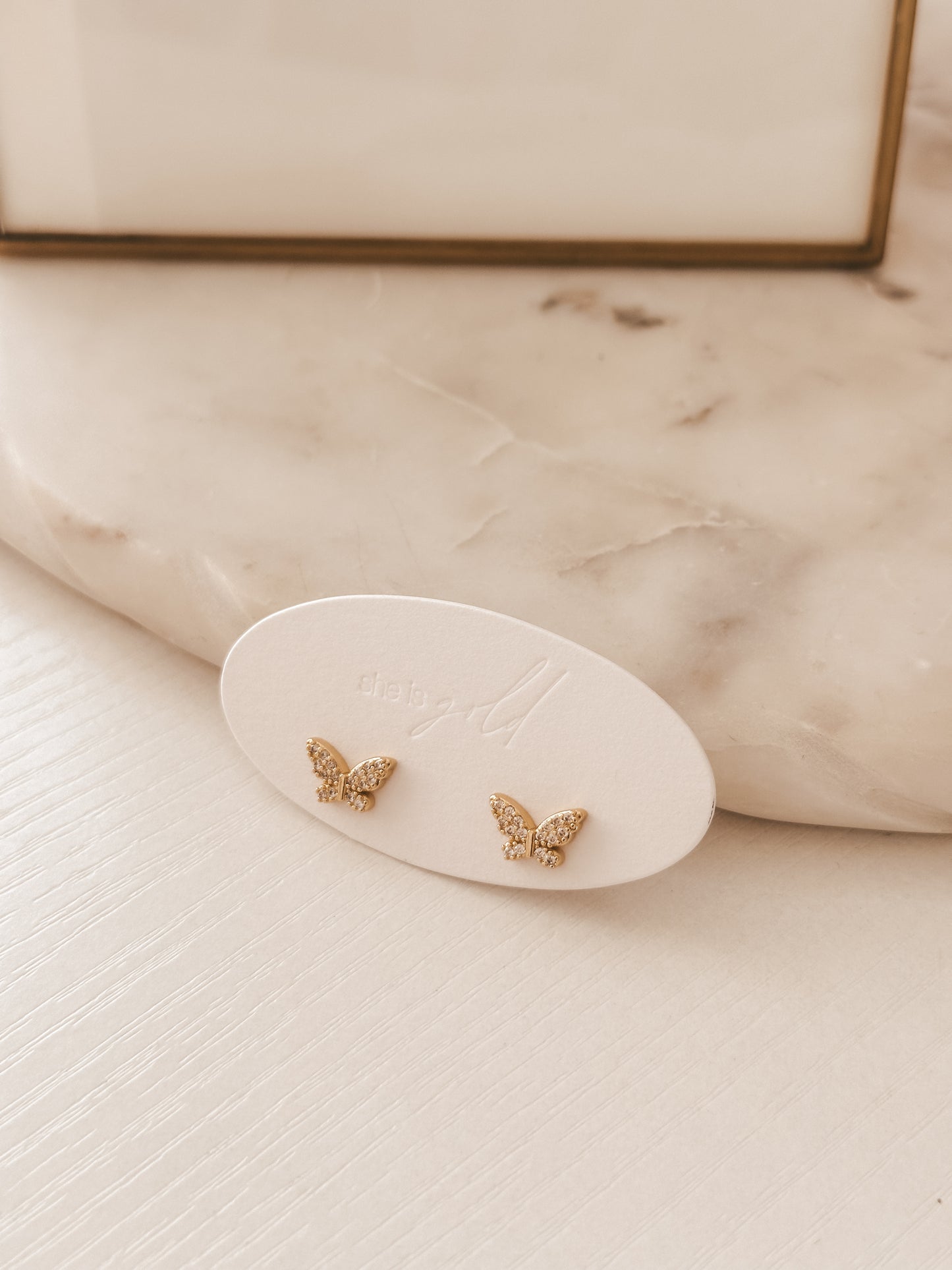 Mari Shiny Butterfly Studs