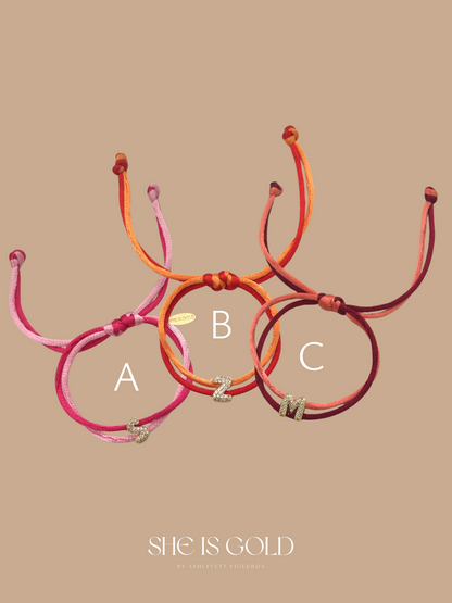 Spring- Satin Initial Bracelet