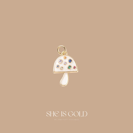 Mini Beige Mushroom Charm