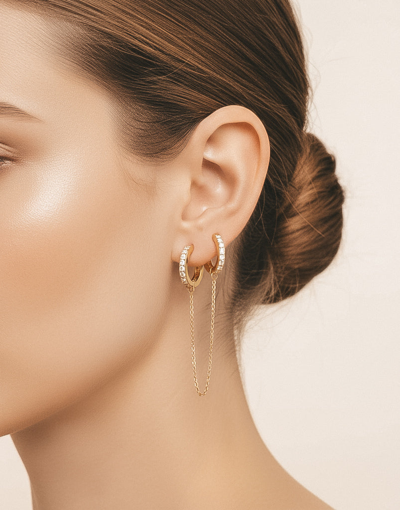 Valeria - Double Hoop Chain Earring