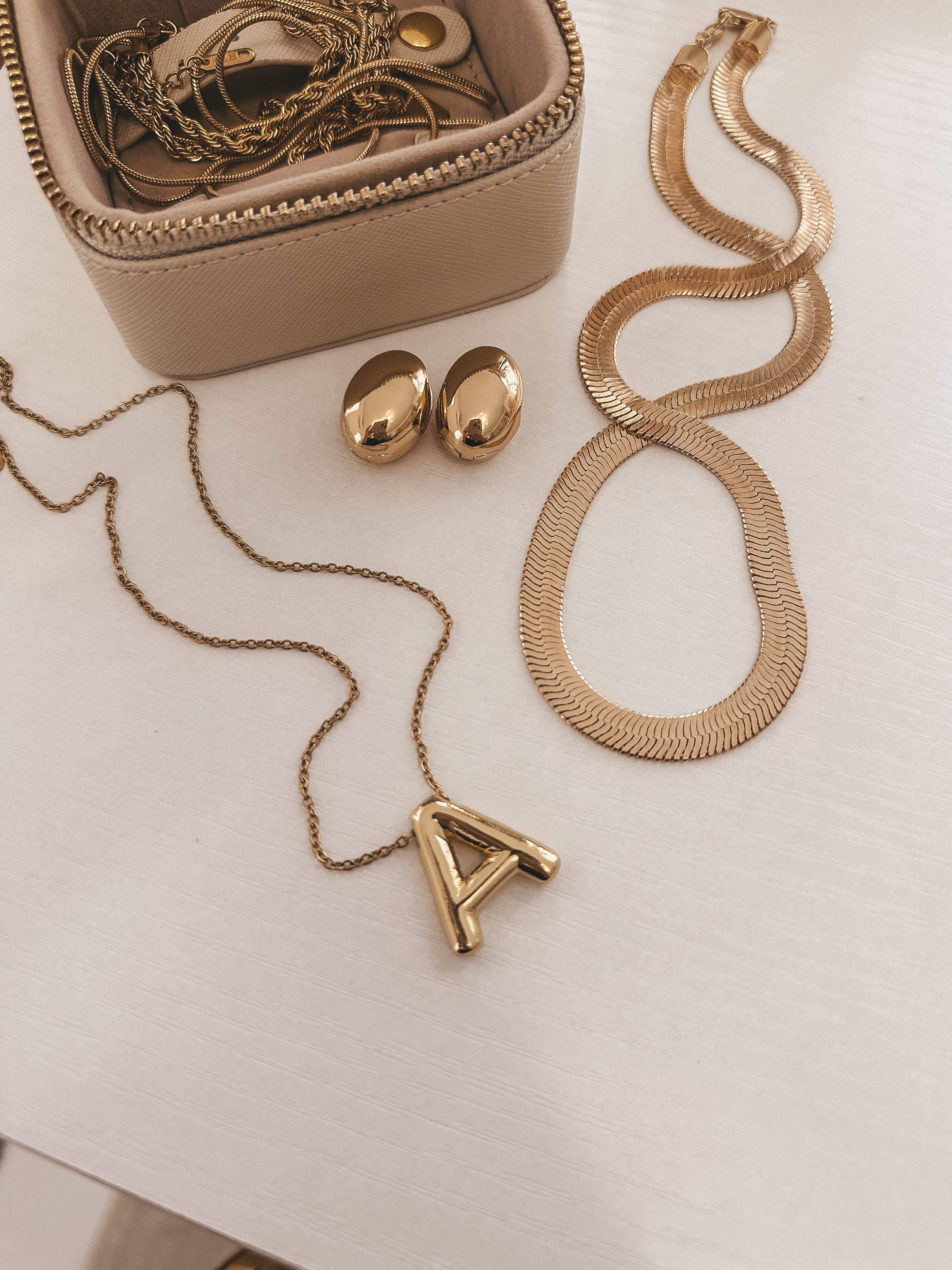 Solid Bubble Initial Necklace