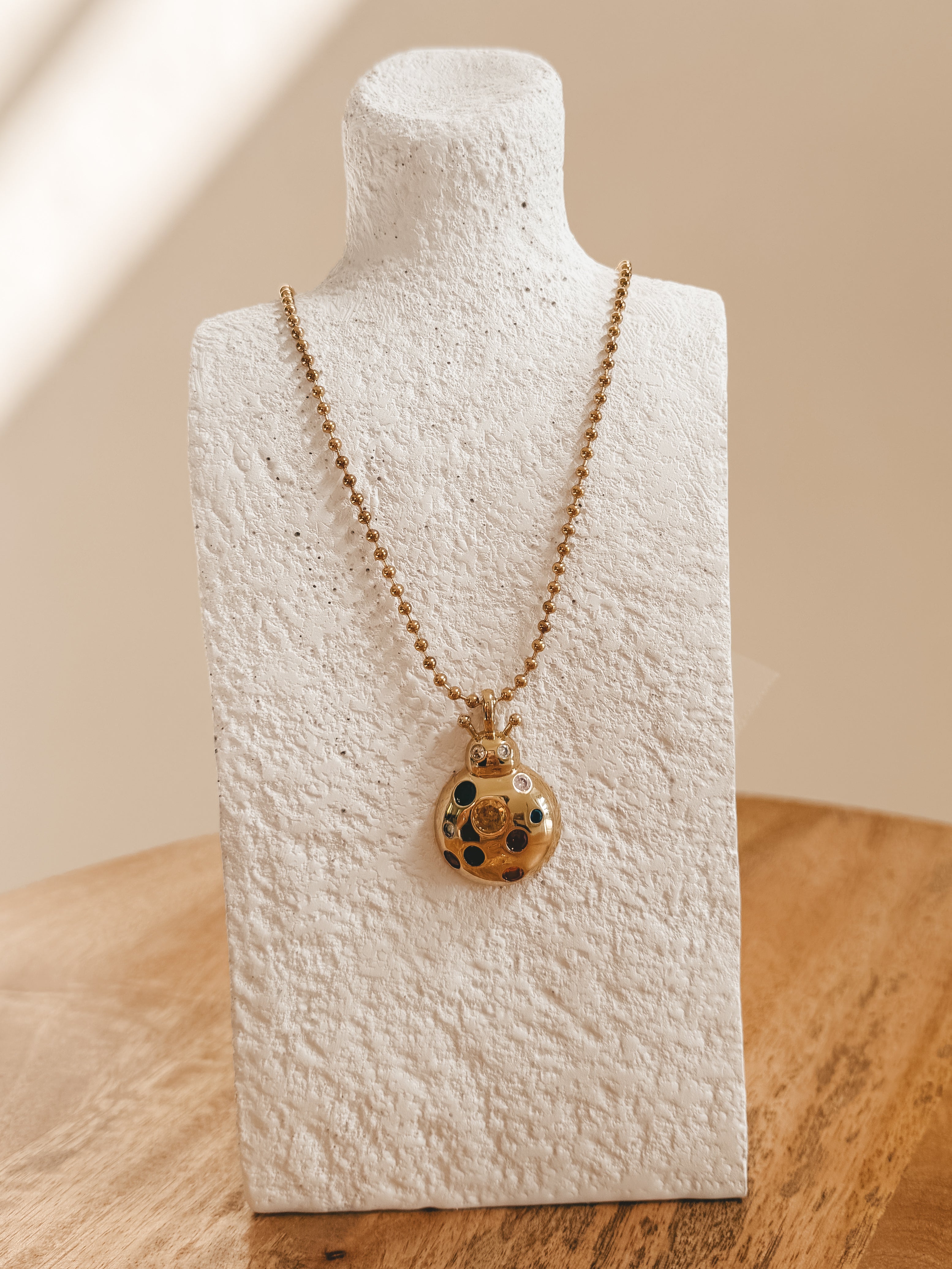 Rainbow Ladybug Necklace
