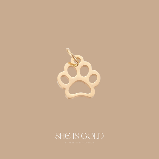 Silhouette Dog Paw Charm