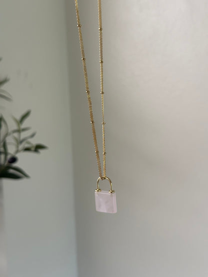 Pinky Quartz Necklace