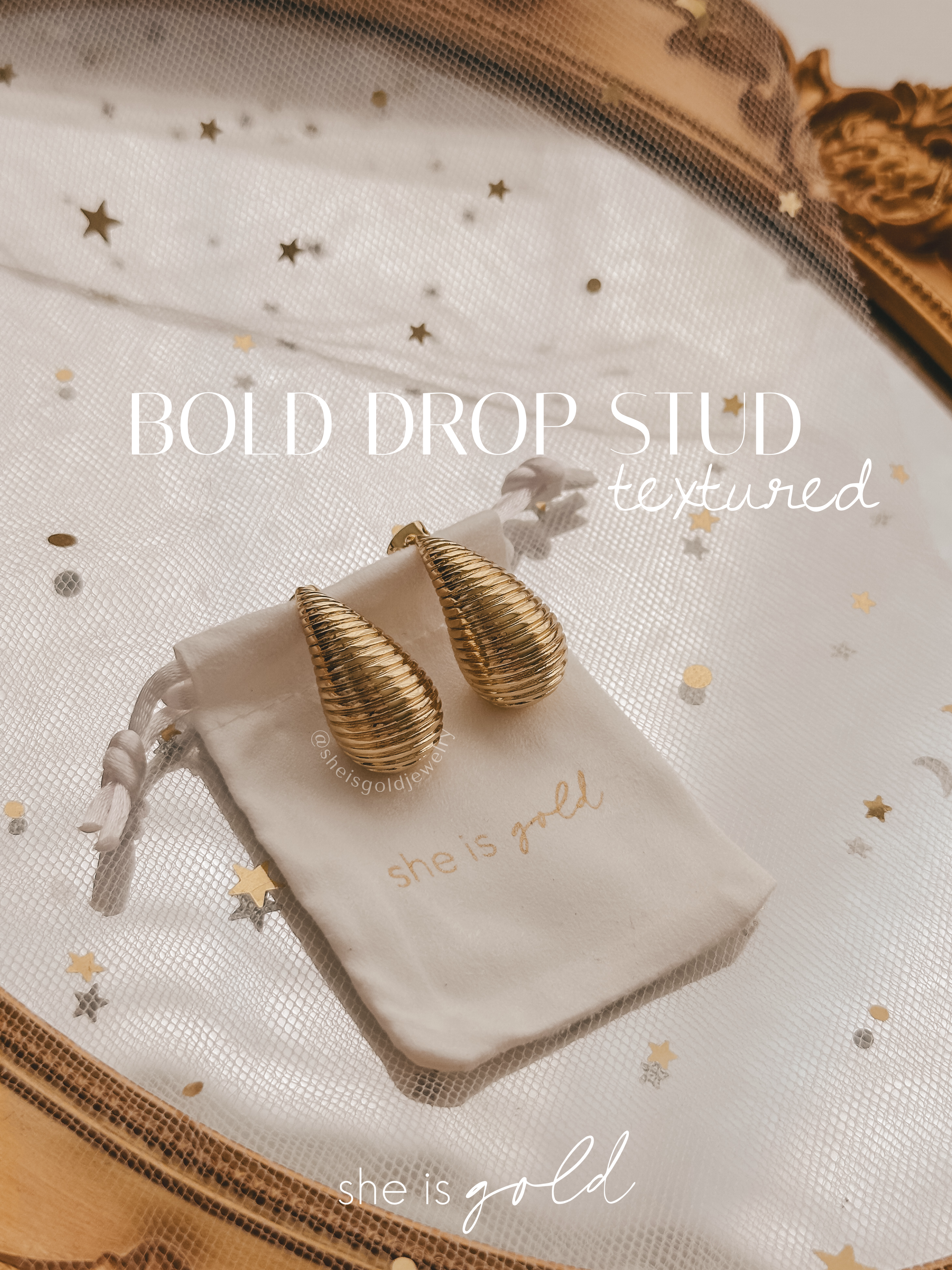 Bold Drop Studs | Textured
