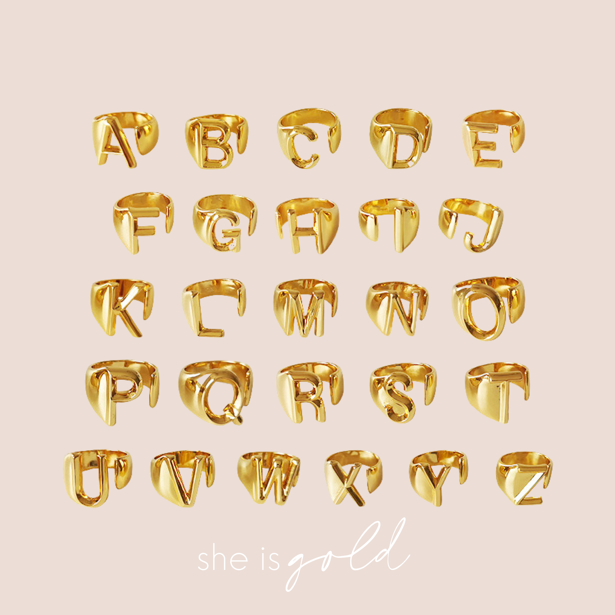 Golden Initial Ring